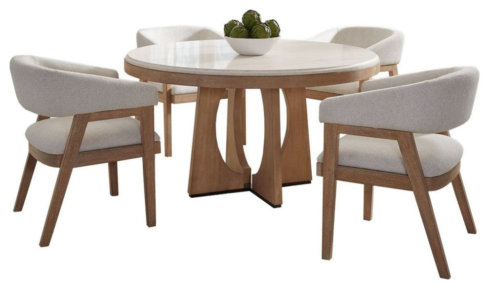 Parker House Escape Dining 54" Round Table With 4 barrel chairs
