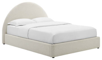 Resort Upholstered Fabric Arched Round Queen Platform Bed