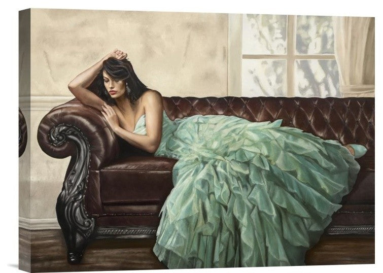 "Aquamarine Beauty" Stretched Canvas Giclee by Emilio Ciccone, 16"x12"
