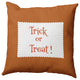 Halloween Trick or Treat Ticking Indoor/Outdoor Throw Pillow, Dark Red, 20"x20"