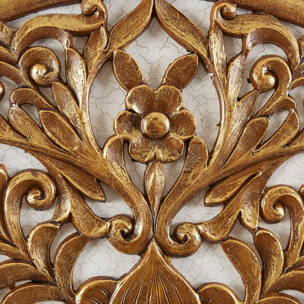 Madison Park Gold Medallion Triptych 3-Piece Dimensional Wall Art