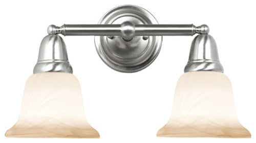 Hudson Glen 2-Light Bathroom Light, Satin Nickel