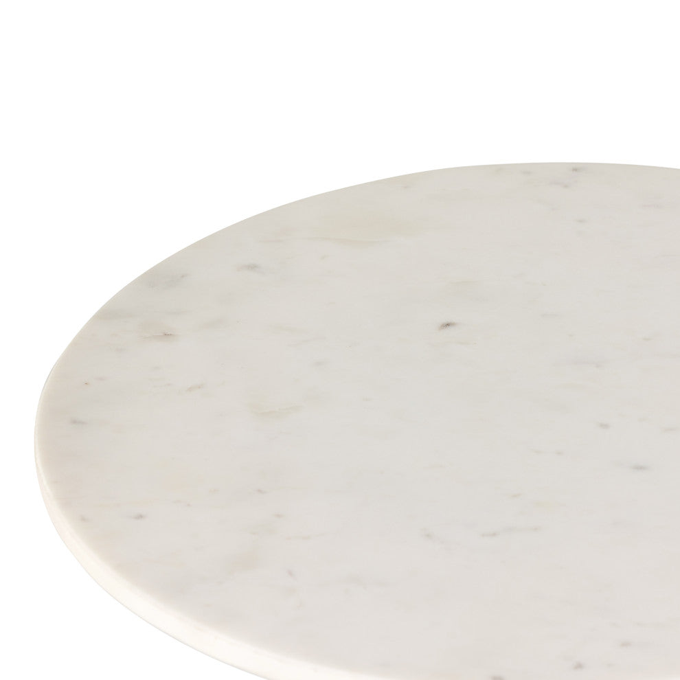 Neda End Table-Polished White Marble