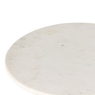 Neda End Table-Polished White Marble