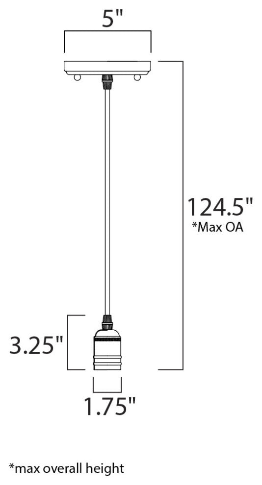 Maxim 12121 Early 1 Light Exposed Bulb Pendant - Black / Antique Brass