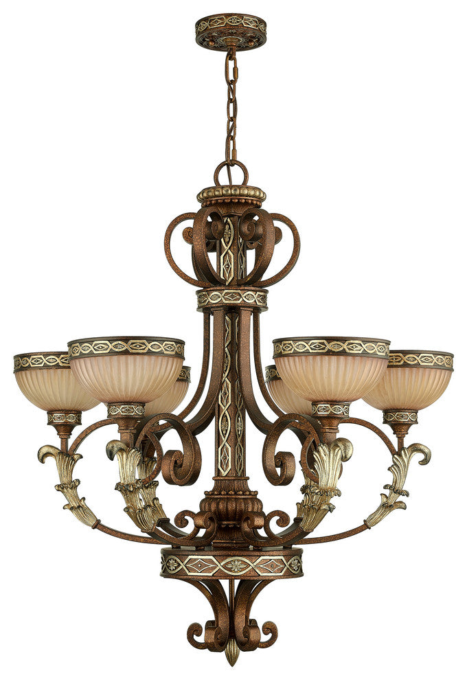 Seville Chandelier, Palatial Bronze With Gilded Accents