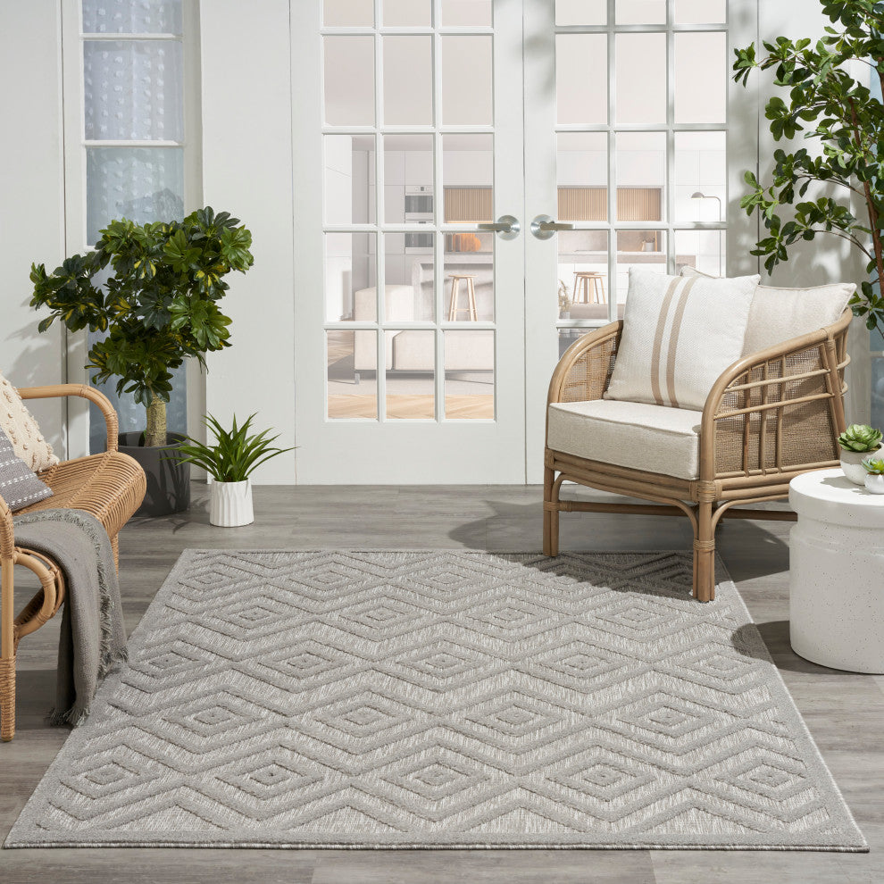 Nourison Versatile 4' x 6' Silver Grey Modern Area Rug