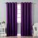 Solid Grommet Top Thermal Insulated Blackout Curtains, Purple, 84"