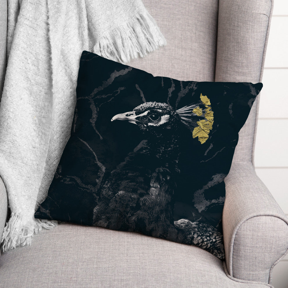 Fancy Peacock 16x16 Spun Poly Pillow