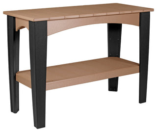 Poly Island Buffet Table, Cedar & Black