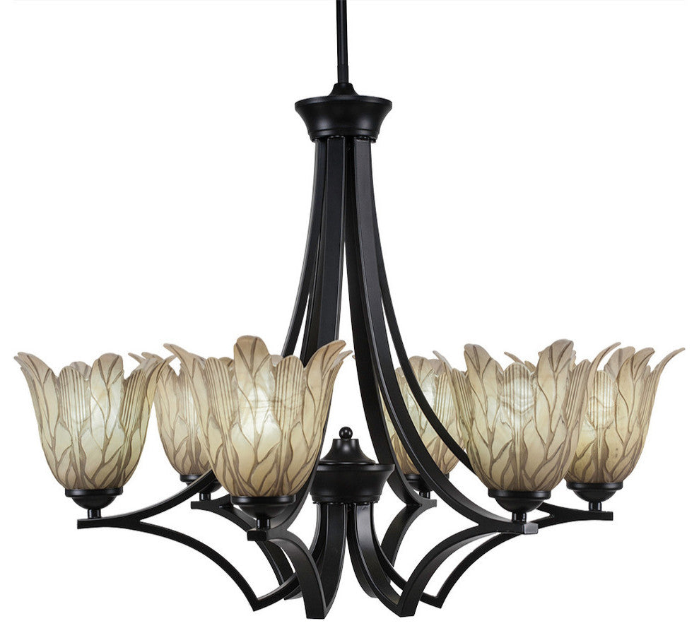 Chandeliers, 7" Vanilla Leaf Glass