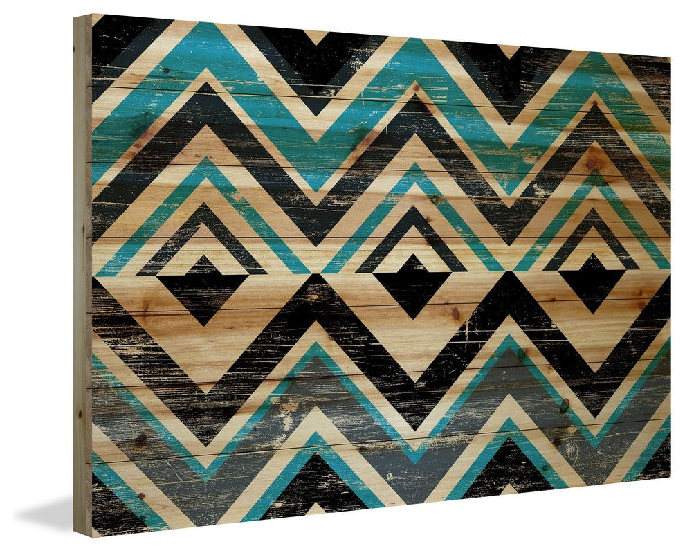"Square Dimensions" Painting Print on Natural Pine Wood