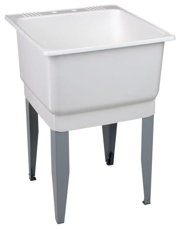 Mustee 14 UtilatubÂ® Floor Mount Laundry/Utility Tub, 23" x 25", White