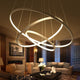 Akari Modern Circular LED Chandelier, Warm White, 3 Rings 8" 16" 24"