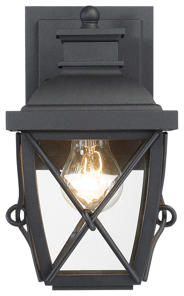 Belmont 1 Light Outdoor Wall Lantern, Black, Small