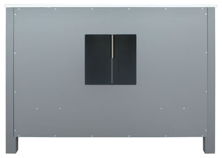 Ziva 48 Dark Grey SG Vanity, Cultured Marble Top, Square Sink, 34 Mirror, Faucet