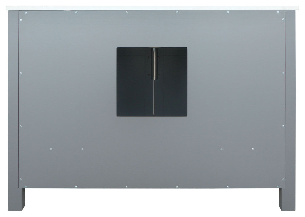 Ziva 48 Dark Grey SG Vanity, Cultured Marble Top, Square Sink, 34 Mirror, Faucet