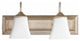 2-Light Opal Vanity Fixture, Aged Silver Leaf