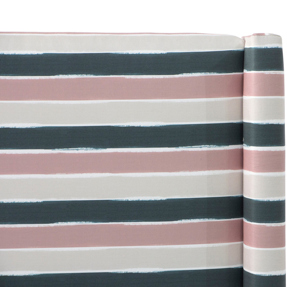 Full Wingback Headboard, Watercolor Cabana Pink Teal
