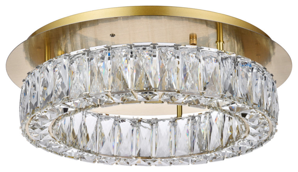 Elegant Lighting 3503F18 Monroe 18"W LED Semi-Flush Ceiling - Black