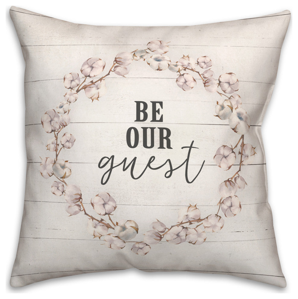 Be Our Guest Cotton Wreath 18x18 Spun Poly Pillow