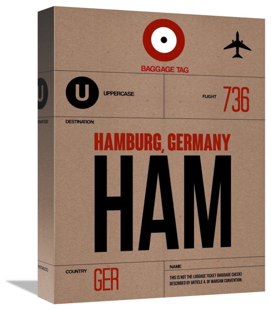 "HAM Hamburg Luggage Tag 1" Fine Art Print