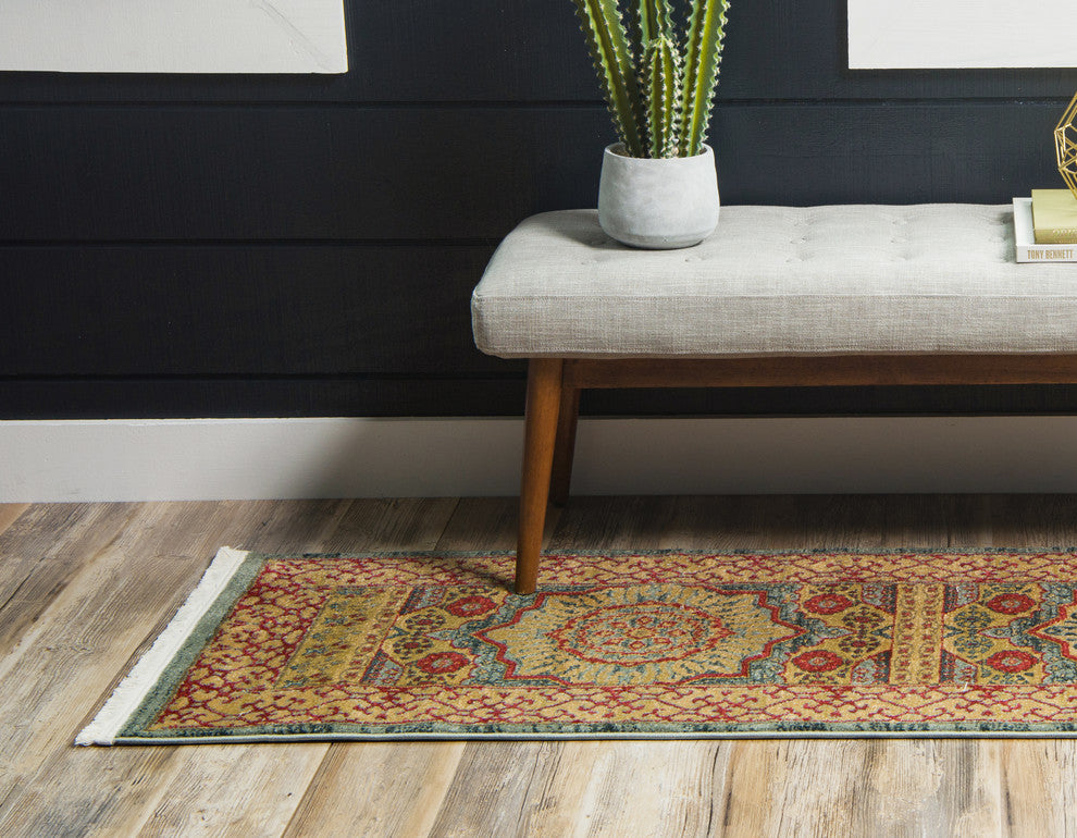 Unique Loom Light Blue Quincy Palace 2' 0 x 6' 0 Runner Rug