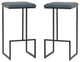 LeisureMod Quincy Leather Bar Stools With Metal Frame Set of 2