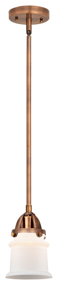 Small Canton Mini Pendant, Antique Copper, Matte White, Matte White