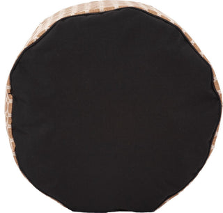 Elegant Gold Round Pouf Footrest, Polyester