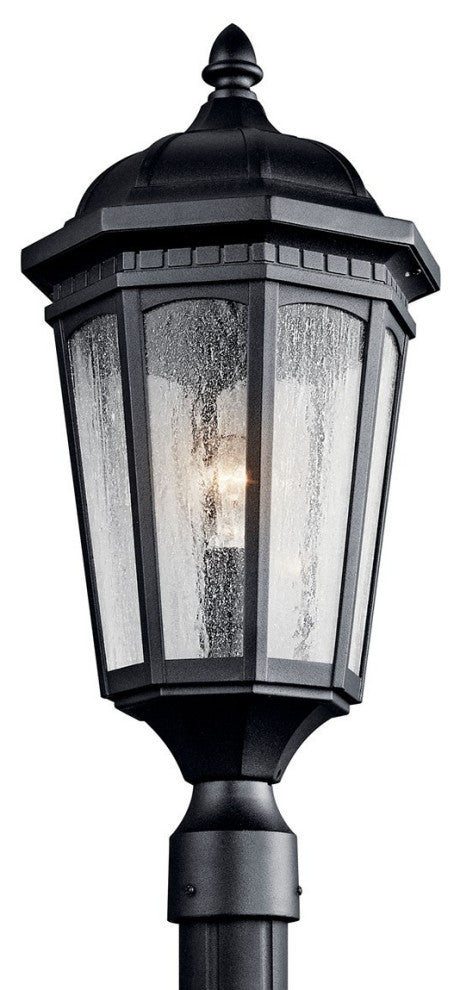 Kichler Courtyard Outdoor Post Lantern, Textured Black, 10.25