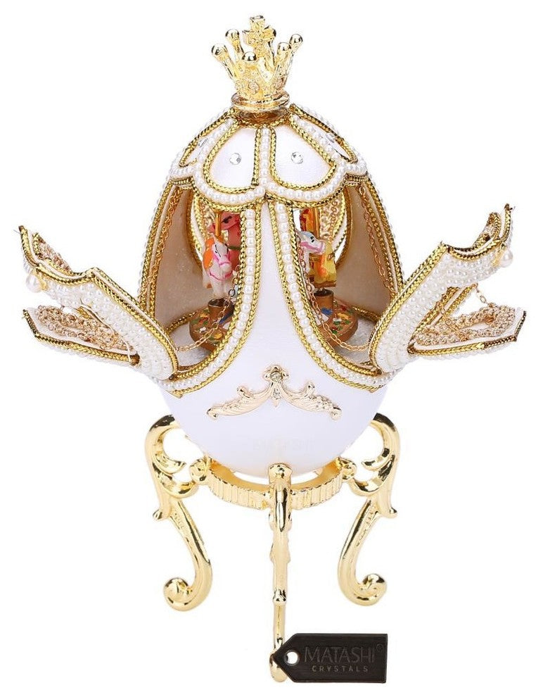 Faberge Egg Music Box Fur EliseWith Hidden Carousel Inside