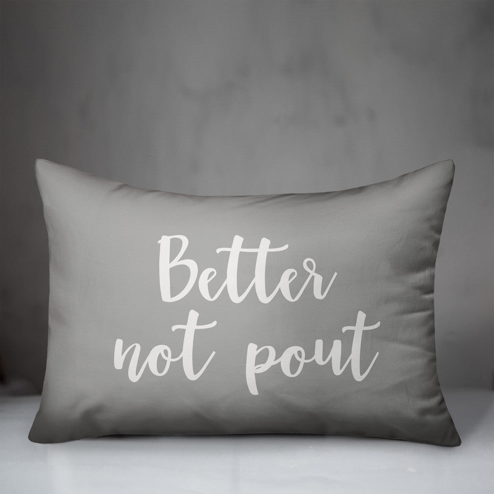 Better Not Pout, Gray 14x20 Lumbar Pillow