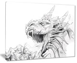 "Dragon Tattoo Sketch" Digital Art Canvas Print