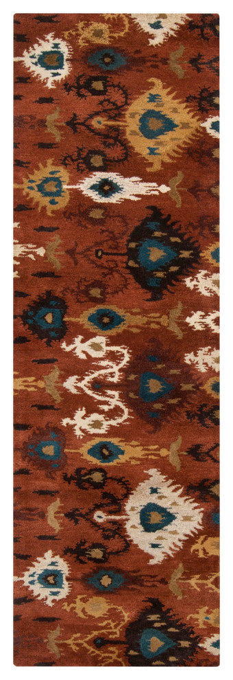 Surya Surroundings SUR-1011 9'x13' Rug, Burnt Orange/White/Brown/Dark Green/Tan