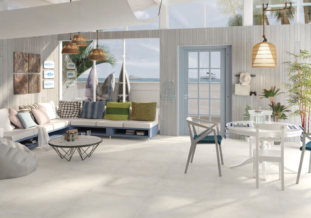 Make Up White Porcelain Tile, 40"x40"