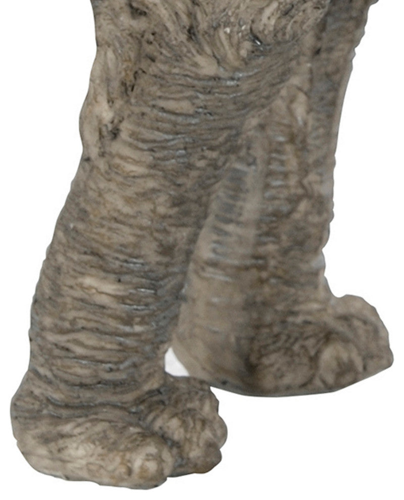 Benzara BM284979 Don 13" Walking Elephant Figurine, Realistic Polyresin, Gray