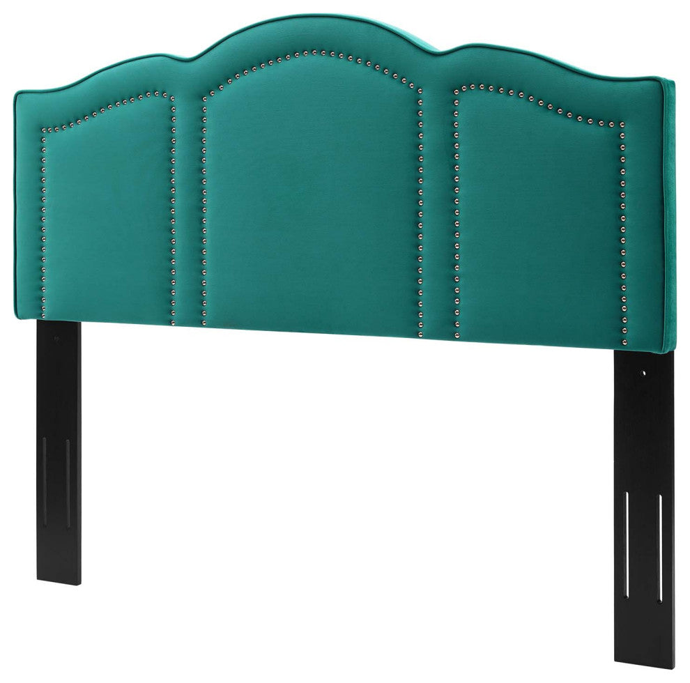 Headboard, Twin Size, Velvet, Teal Blue, Modern Contemporary, Bedroom Master