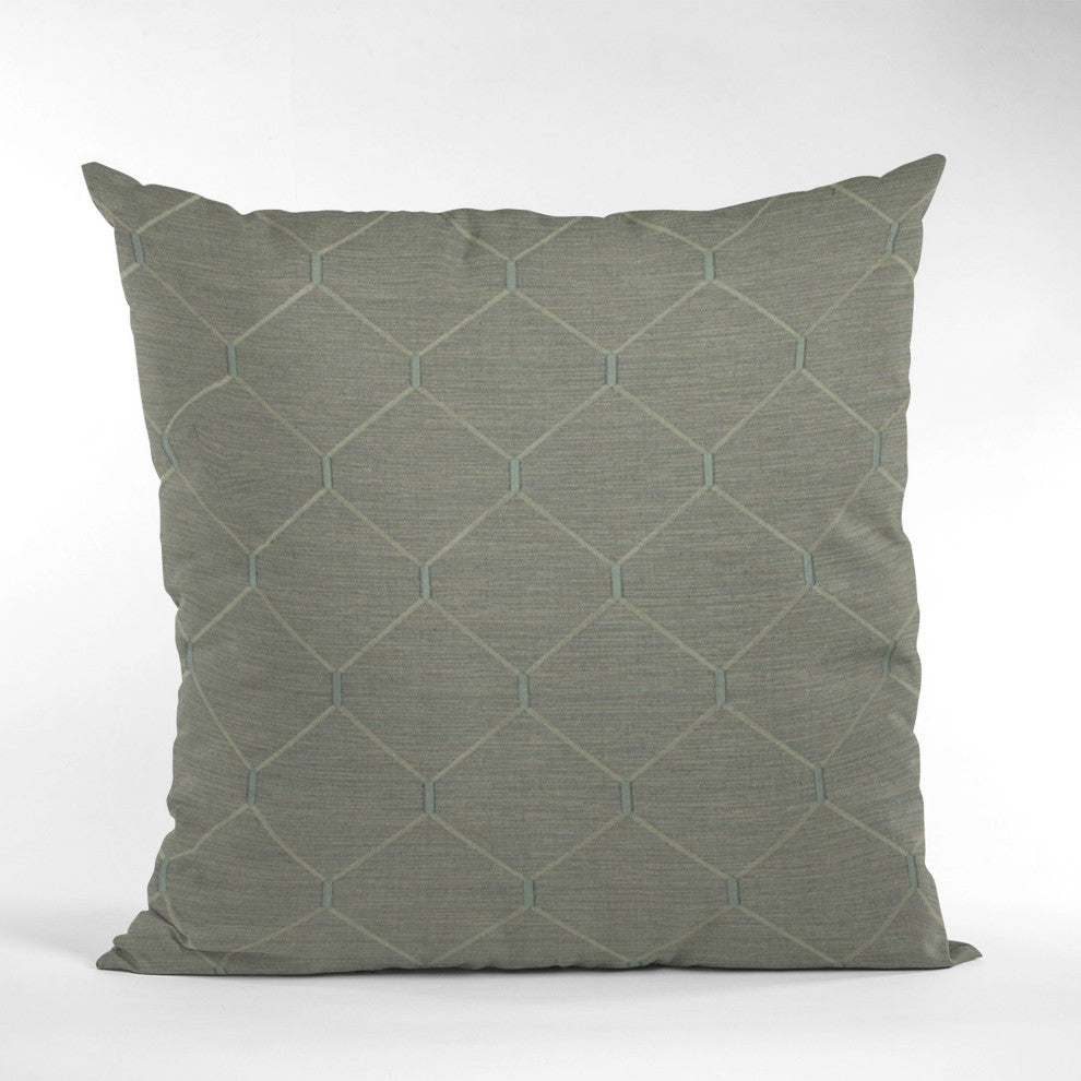 Urban Grey Kona Embroidery Luxury Throw Pillow, Double sided 12"x20"