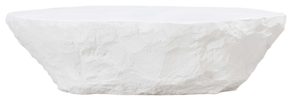 Crag Concrete Indoor/Outdoor Coffee Table, White