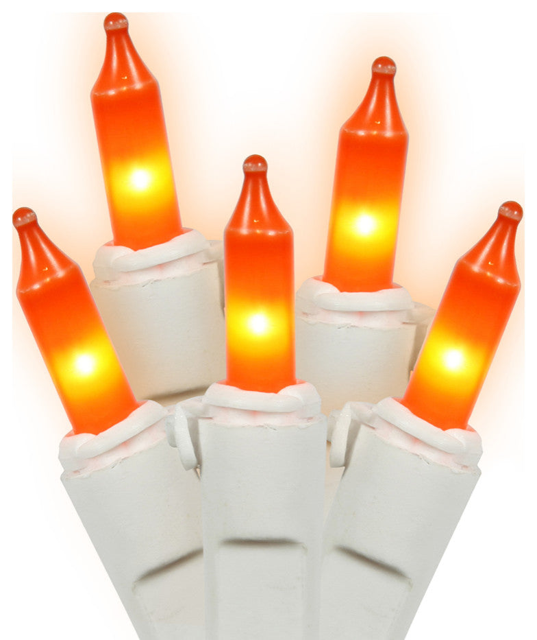 Vickerman W4W0513 50 Orange Mini Light Set , 16' Christmas Light Strand