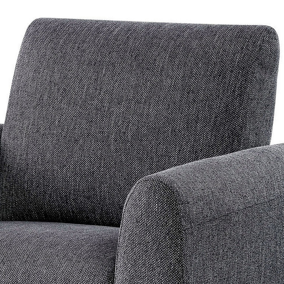 Benzara BM233864 Transitional Style Chair With Block Cushion Seat, Gray