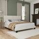 Hillsdale Crestone Adjustable Height Channel Upholstered Full Platform Bed, Cream, King Bed