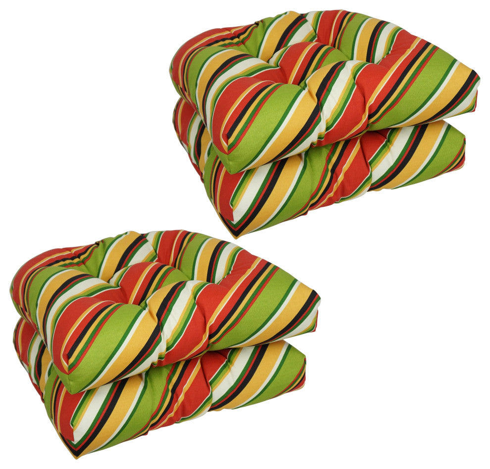 19" U-Shaped Dining Chair Cushions, Set of 4, Browning Garden