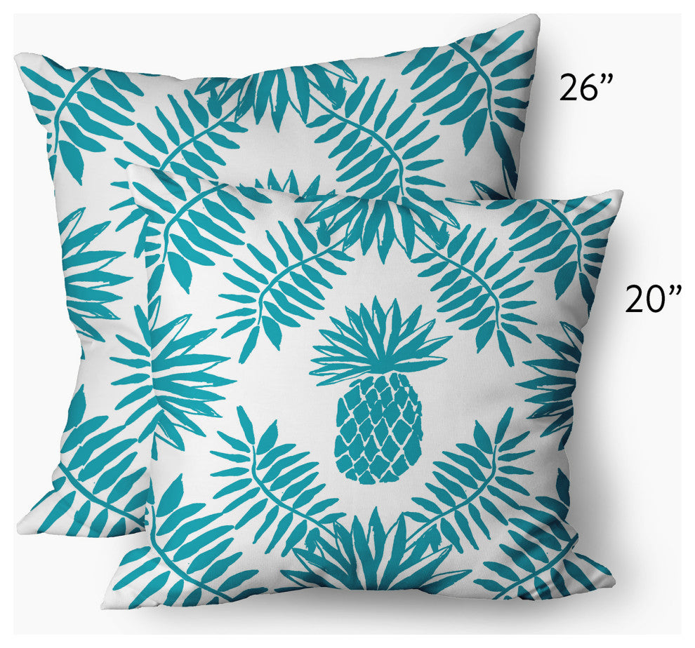 Pineapple Leaves Decorative Throw Pillow, Explorer Blue, 20"x20"