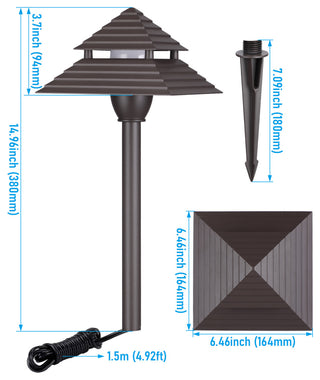 6 Pack 3CCT LED Pathway Lights, Low Voltage Landscape Lights, IP65, Aluminum