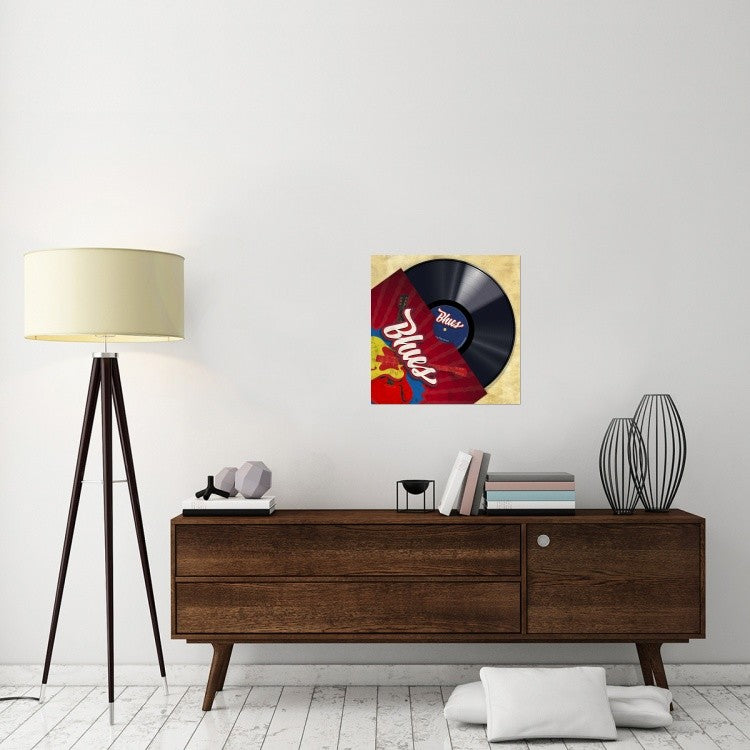 "Vinyl Club, Blues" Stretched Canvas Giclee by Steven Hill, 24x24"
