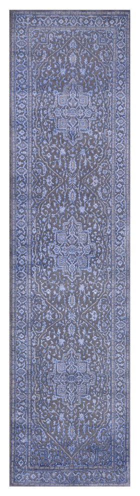 2' 6" X 10' 2" Runner Persian Heriz Serapi Wool & Silk Handmade Rug - Q15984