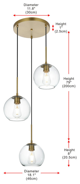 Home Living 18" Flush Mount Clear Shade, Satin Gold