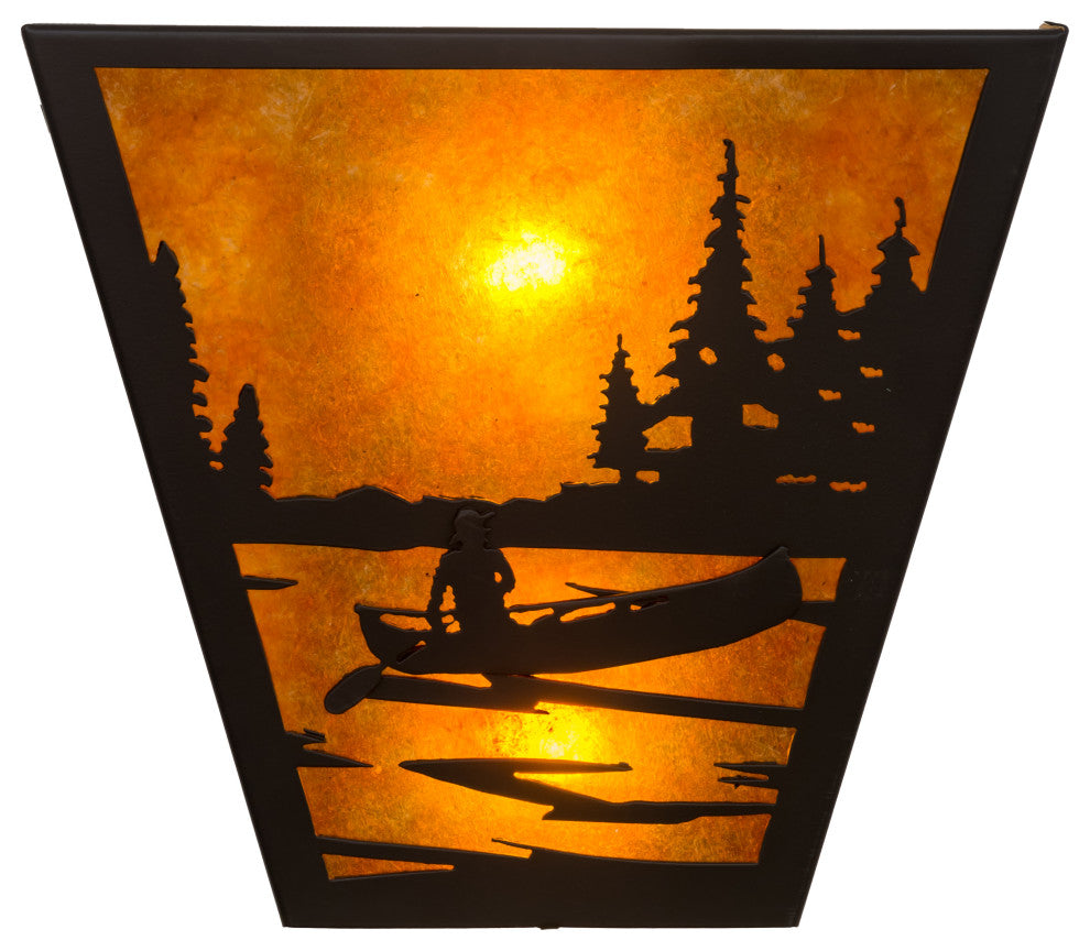 13W Canoe At Lake Wall Sconce